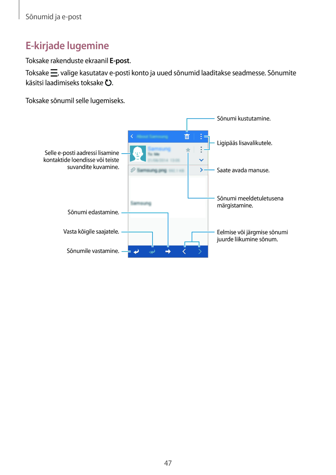 Samsung SM-G318HRWASEB, SM-G318HZKASEB manual Kirjade lugemine 