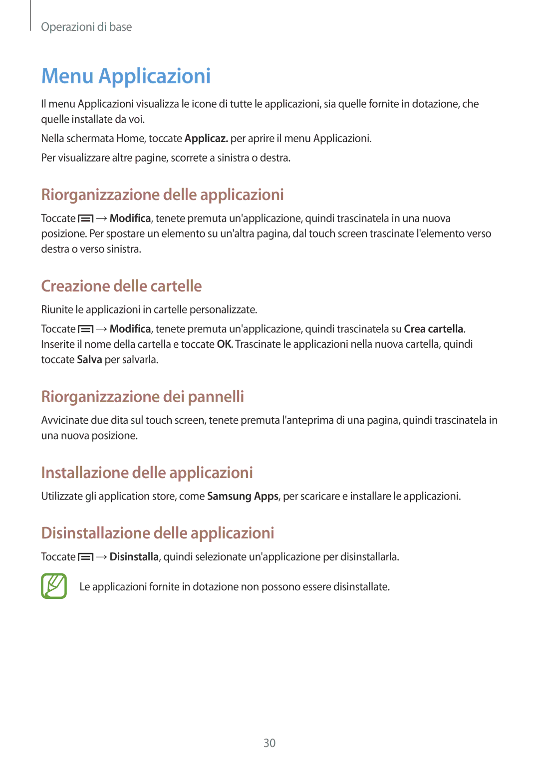 Samsung SM-G3500ZWAHUI, SM-G3500ZWATPL Menu Applicazioni, Riorganizzazione delle applicazioni, Creazione delle cartelle 