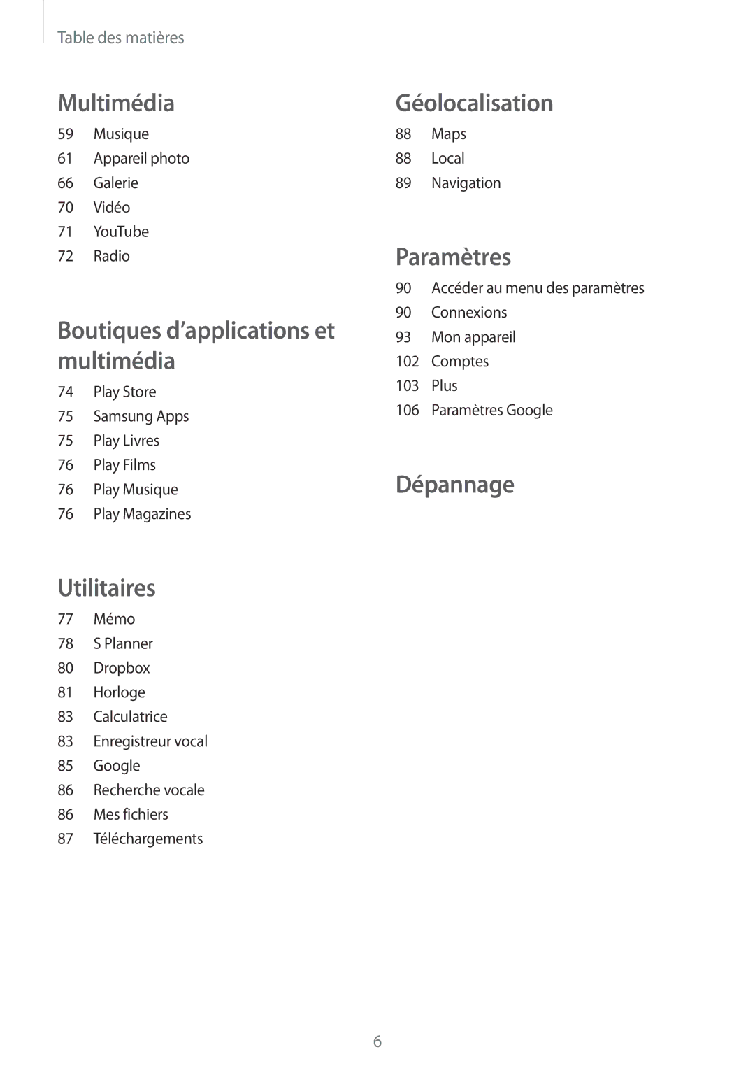 Samsung SM-G3500ZWAXEF, SM-G3500ZWAVGF, SM-G3500ZWANRJ, SM-G3500ZKAVGF, SM-G3500ZKANRJ, SM-G3500ZKAFTM manual Géolocalisation 