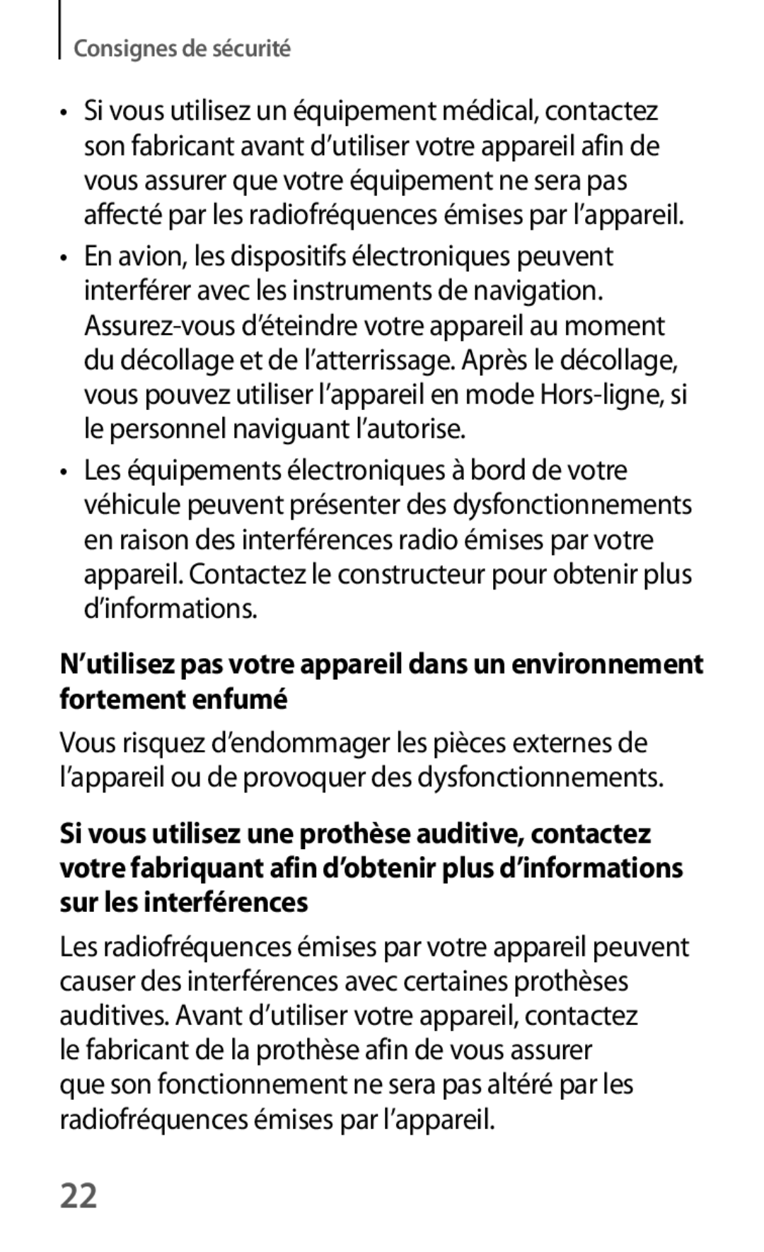 Samsung SM-G3500ZWAXEF, SM-G3500ZWAVGF, SM-G3500ZWANRJ, SM-G3500ZKAVGF, SM-G3500ZKANRJ, SM-G3500ZKAFTM Consignes de sécurité 