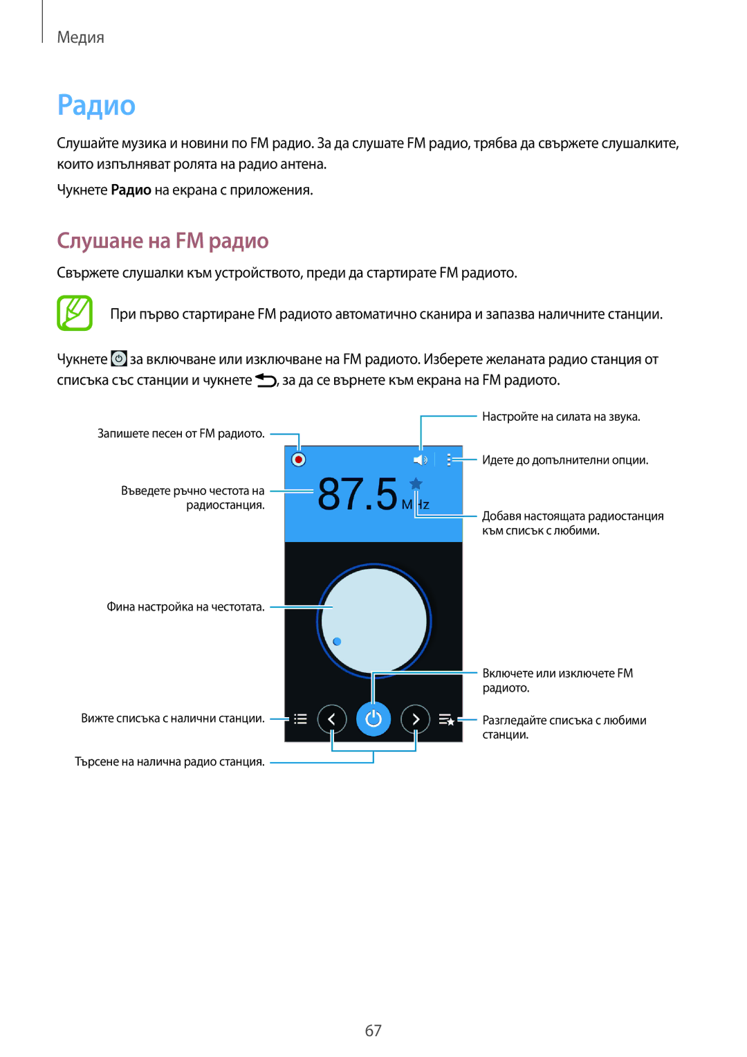 Samsung SM2G355HZWDBGL, SM-G355HZKDBGL, SM-G355HZWDBGL, SM2G355HZKDBGL manual Радио, Слушане на FM радио 