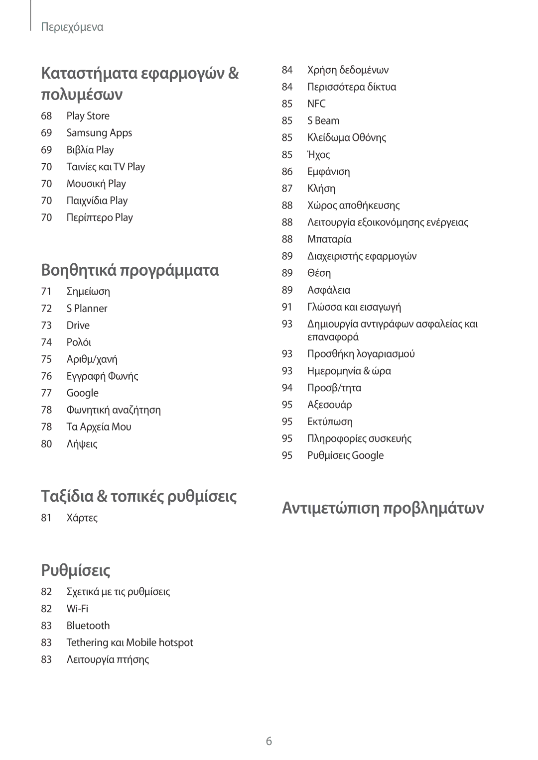 Samsung SM-G355HZWNCYV, SM-G355HZKNEUR, SM-G355HZWNEUR, SM-G355HZKNCYV manual Ταξίδια & τοπικές ρυθμίσεις 