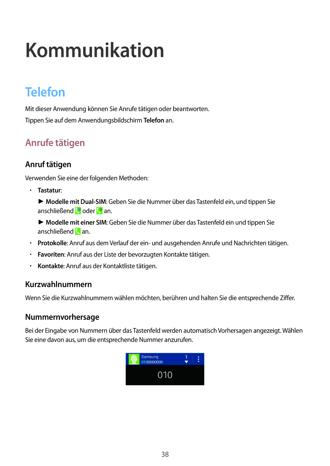 Samsung SM-G355HZKDOPT, SM-G355HZWDDBT, SM-G355HZKDDBT, SM-G355HZWDTPH, SM-G355HZKDMBC Kommunikation, Telefon, Anrufe tätigen 