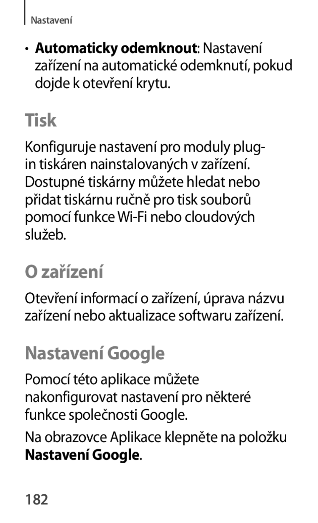 Samsung SM2G355HZWDXEH, SM-G355HZWDXEH, SM-G355HZKDXEH, SM-G355HZWDAUT, SM-G355HZKDAUT Tisk, Zařízení, Nastavení Google, 182 