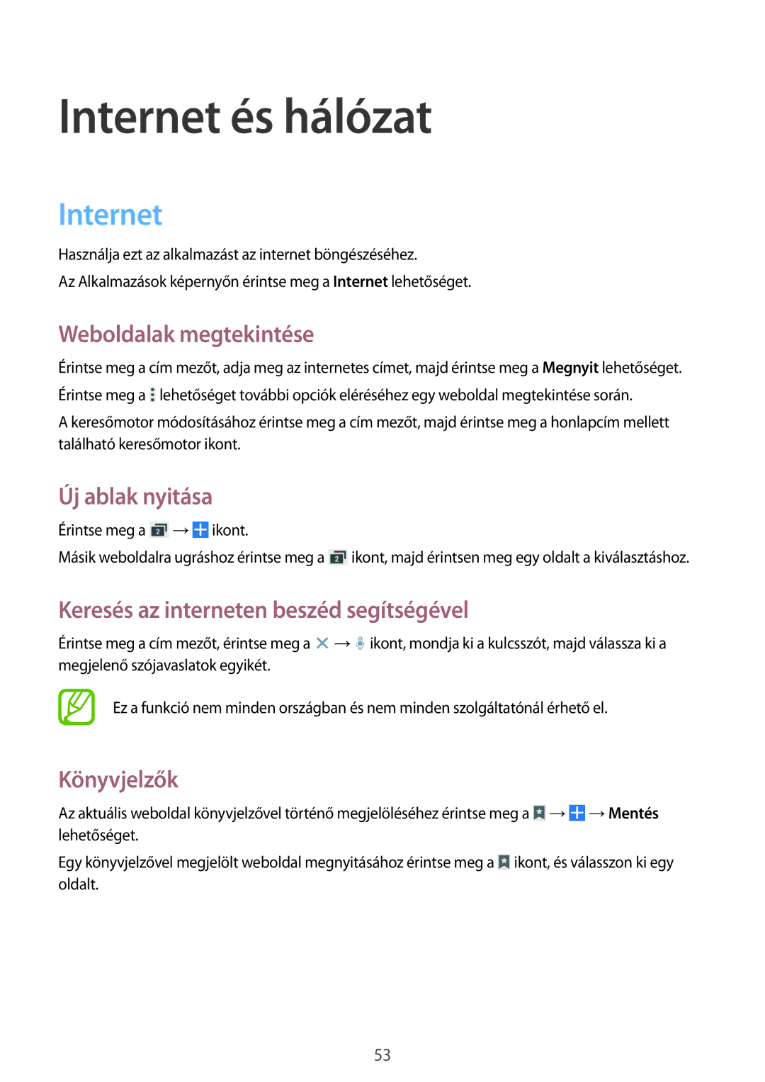 Samsung SM2G355HZKDXEH, SM-G355HZWDXEH, SM-G355HZKDXEH, SM2G355HZWDXEH, SM-G355HZWDAUT, SM-G355HZKDAUT Internet és hálózat 