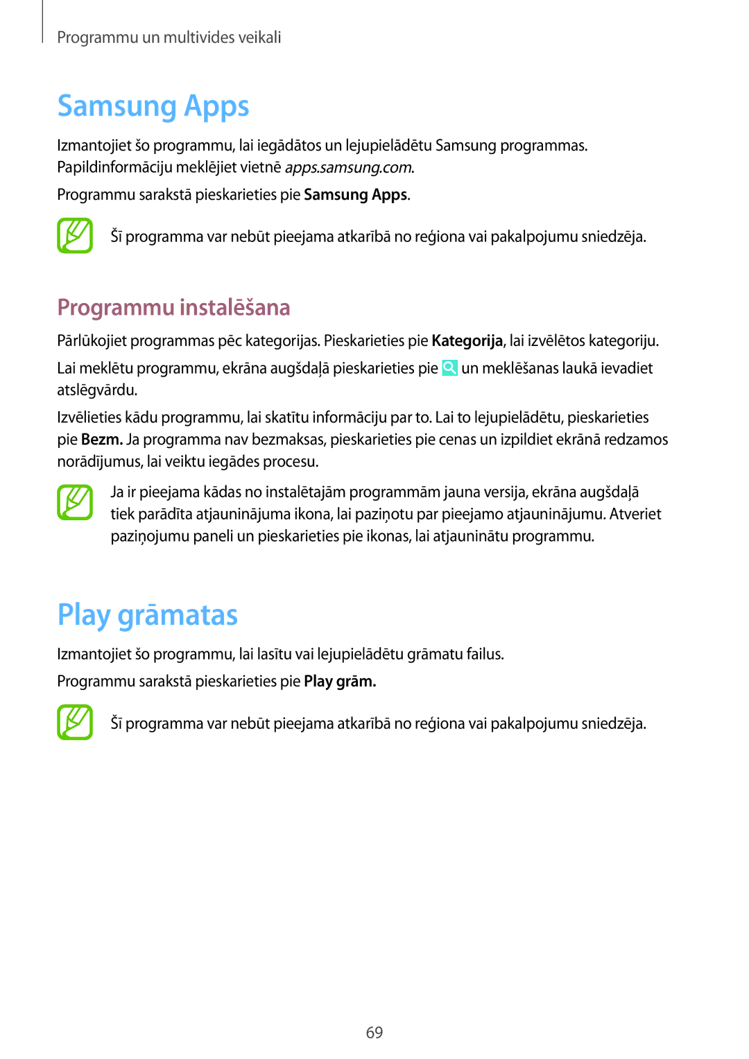 Samsung SM-G355HZKNSEB, SM-G355HZWNSEB manual Samsung Apps, Play grāmatas 