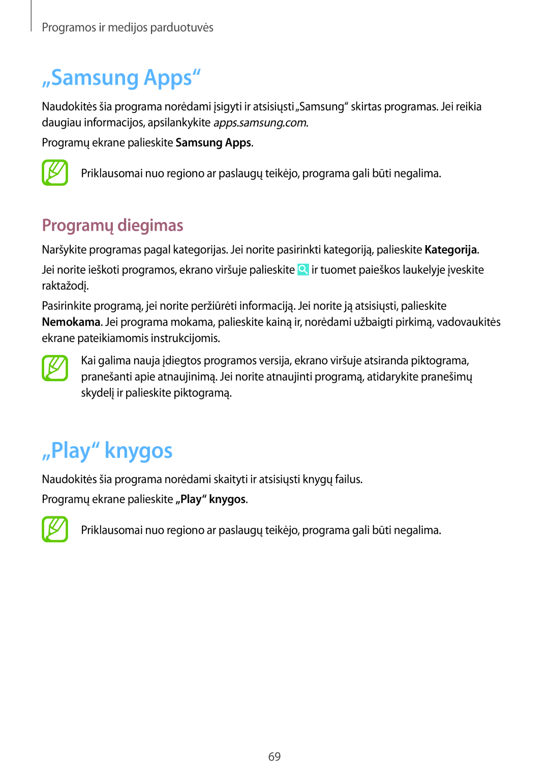 Samsung SM-G355HZKNSEB, SM-G355HZWNSEB manual „Samsung Apps, „Play knygos 