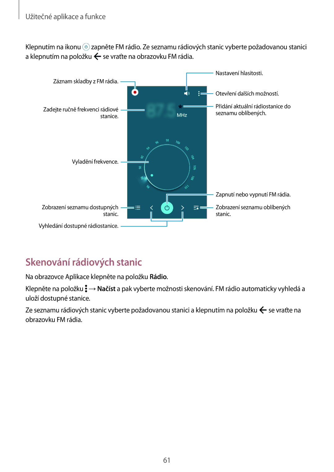 Samsung SM-G360FHAAO2C, SM-G360FZSAPRT, SM-G360FHAAPRT, SM-G360FHAAXEH, SM-G360FHAAVGR manual Skenování rádiových stanic 