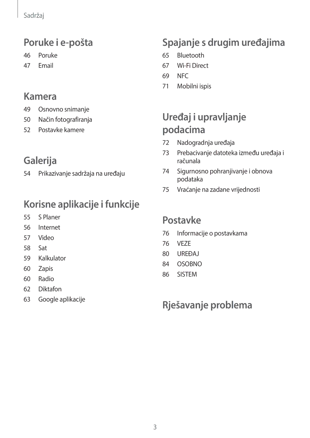 Samsung SM-G360FZWAVIP, SM-G360FZSASEE, SM-G360FHAAVIP, SM-G360FZWASEE, SM-G360FHAASEE manual Poruke i e-pošta 