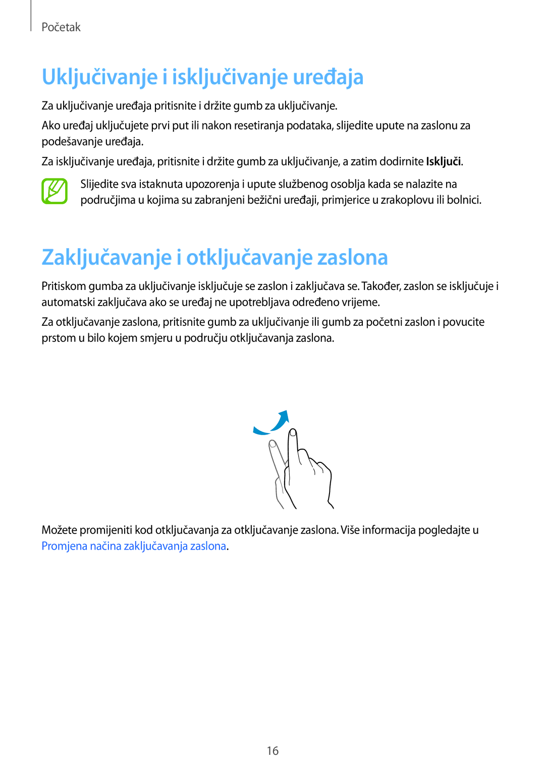 Samsung SM-G360FHAAVIP, SM-G360FZSASEE manual Uključivanje i isključivanje uređaja, Zaključavanje i otključavanje zaslona 