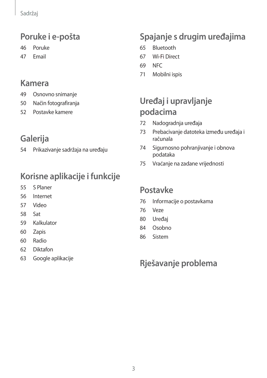 Samsung SM-G360FZWAVIP, SM-G360FZSASEE, SM-G360FHAAVIP, SM-G360FZWASEE, SM-G360FHAASEE manual Poruke i e-pošta 