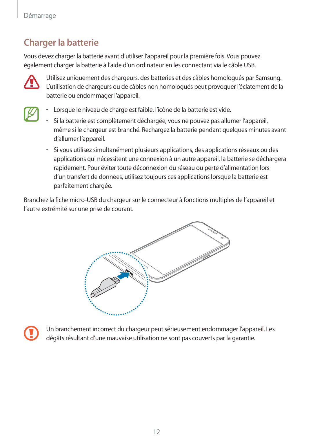 Samsung SM-G360FZWAXEF, SM-G360FZSAXEF, SM-G360FHAASFR, SM-G360FHAAVGF, SM-G360FZWAVGF, SM-G360FHAAXEF Charger la batterie 