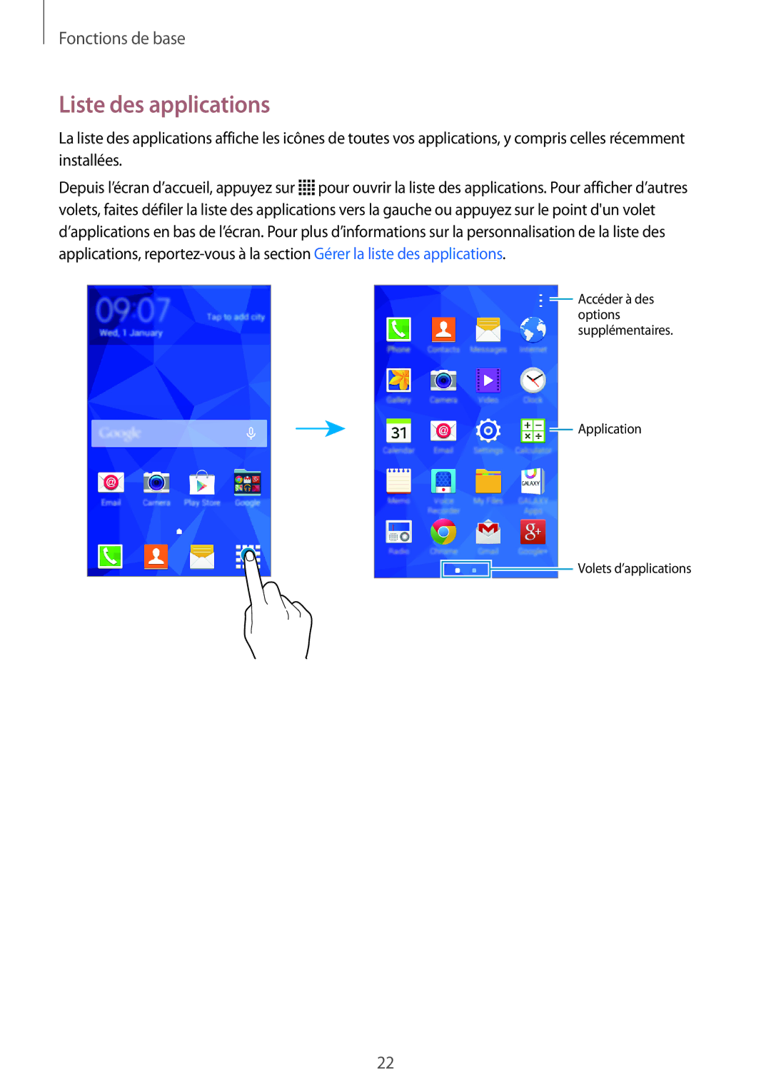 Samsung SM-G360FHAASFR, SM-G360FZSAXEF, SM-G360FHAAVGF, SM-G360FZWAVGF, SM-G360FHAAXEF, SM-G360FZWAXEF Liste des applications 