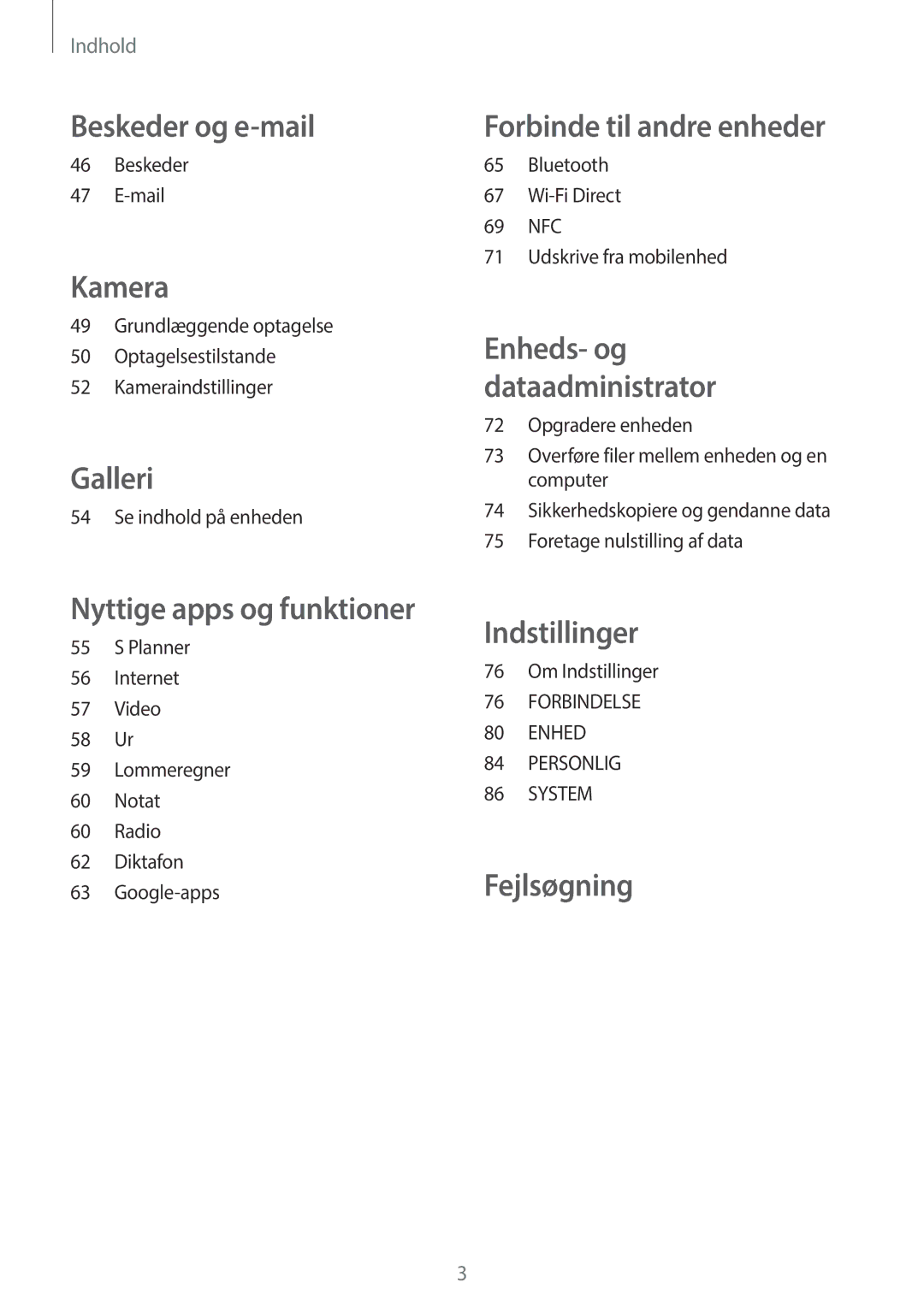 Samsung SM-G360FZWANEE, SM-G360FHAANEE, SM-G360FZSANEE manual Beskeder og e-mail 