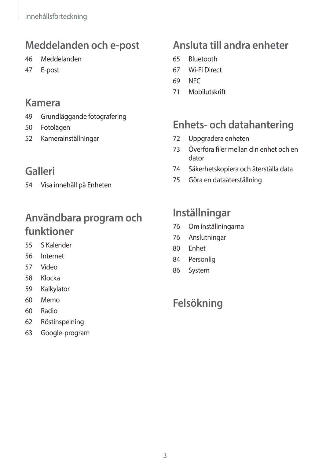 Samsung SM-G360FZWANEE, SM-G360FHAANEE, SM-G360FZSANEE manual Meddelanden och e-post 