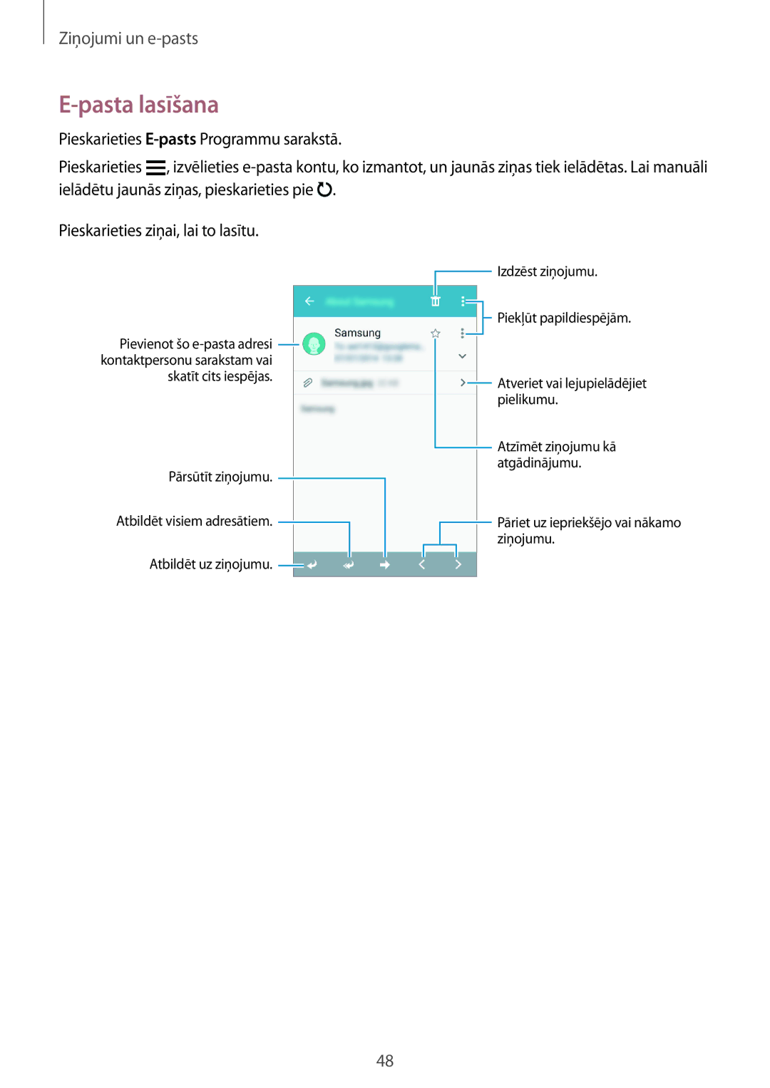 Samsung SM-G360FZWASEB, SM-G360FZSASEB, SM-G360FHAASEB manual Pasta lasīšana 