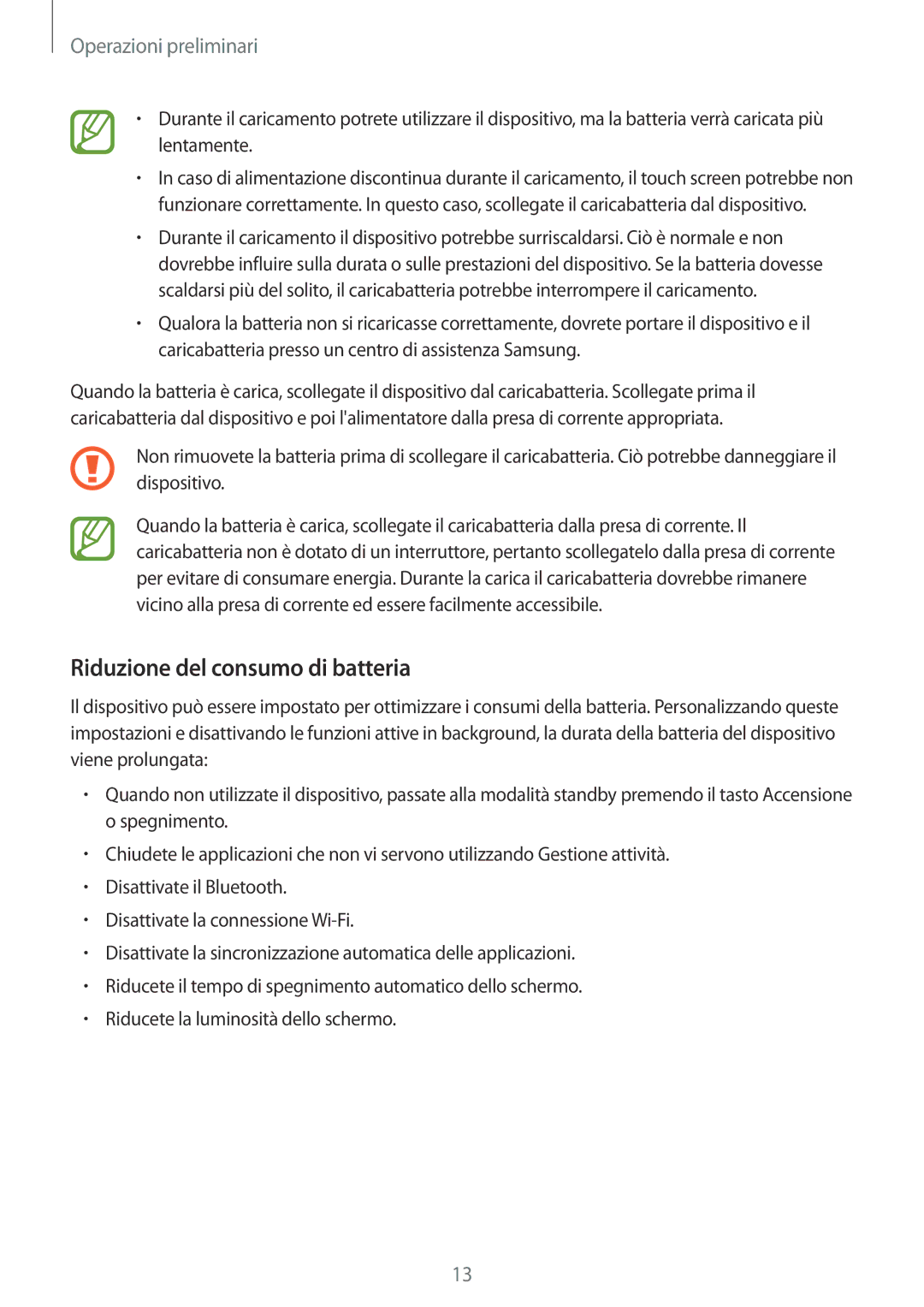 Samsung SM-G360FHAATIM, SM-G360FZWAWIN, SM-G360FZSAAUT, SM-G360FHAAWIN, SM-G360FZWATIM manual Riduzione del consumo di batteria 