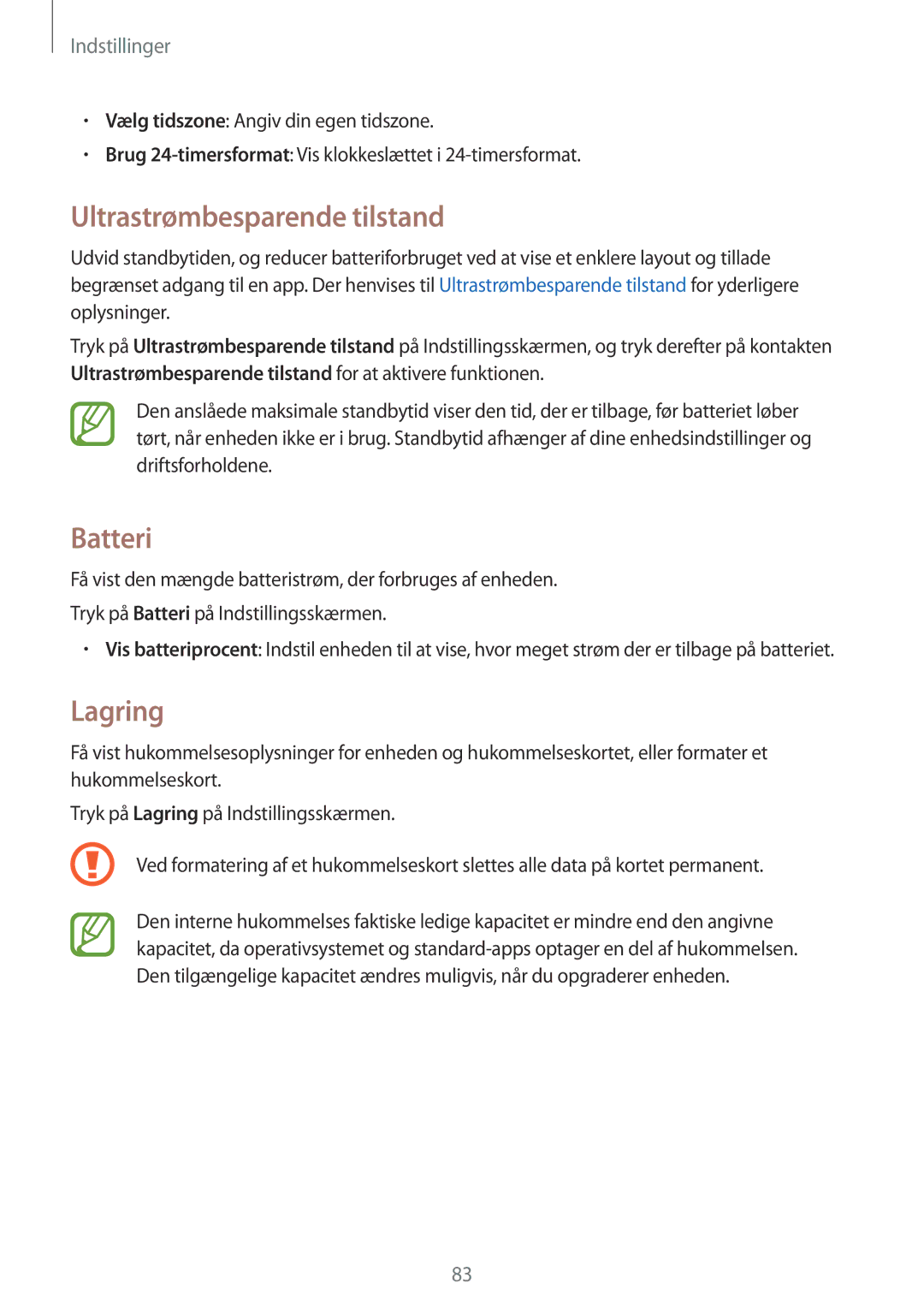 Samsung SM-G361FZWANEE, SM-G361FHAANEE manual Batteri, Lagring 