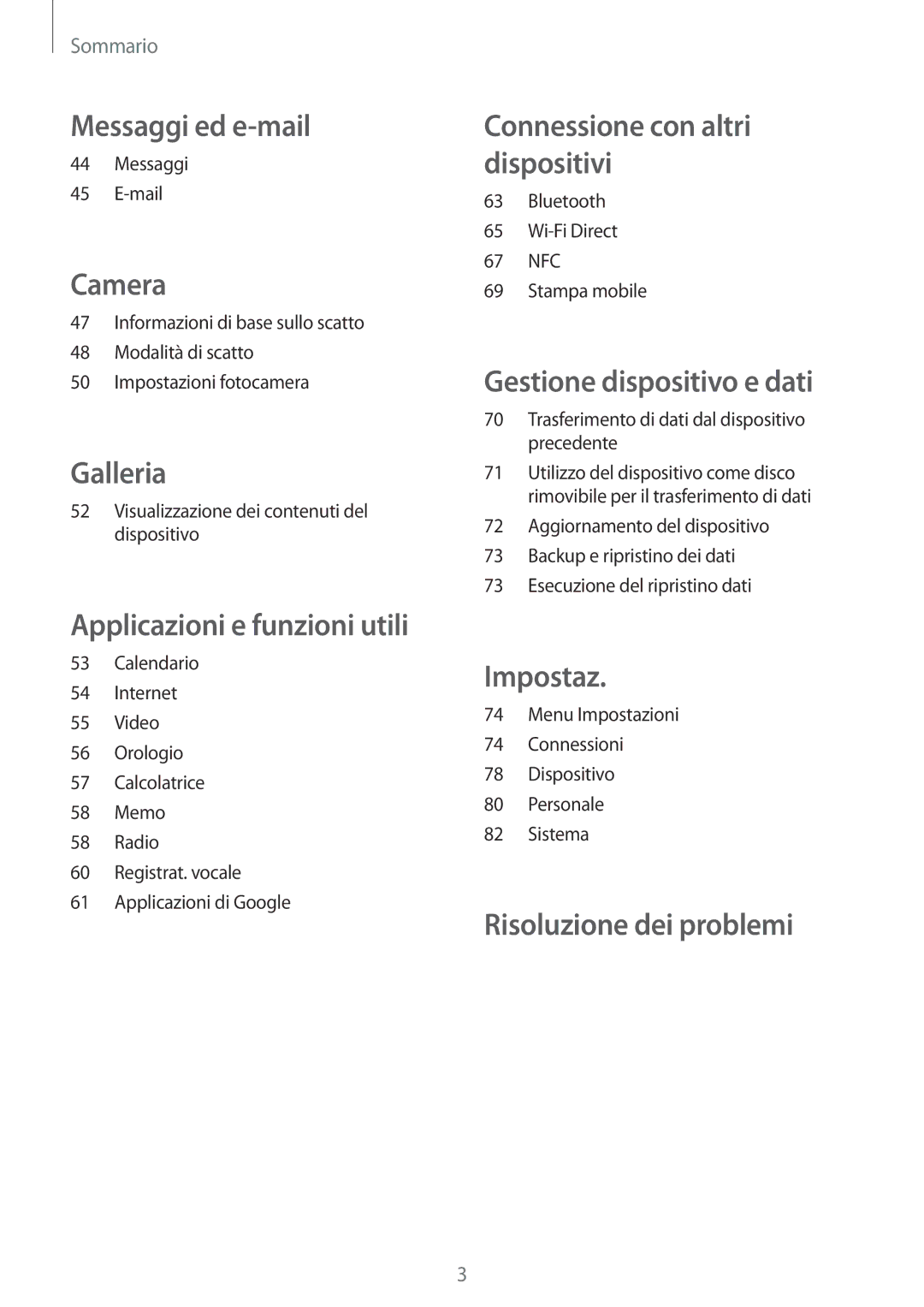 Samsung SM-G361FZWAPLS, SM-G361FZWAITV, SM-G361FZSAOMN, SM-G361FHAAEUR, SM-G361FZWAPHE, SM-G361FZSAXEO manual Messaggi ed e-mail 