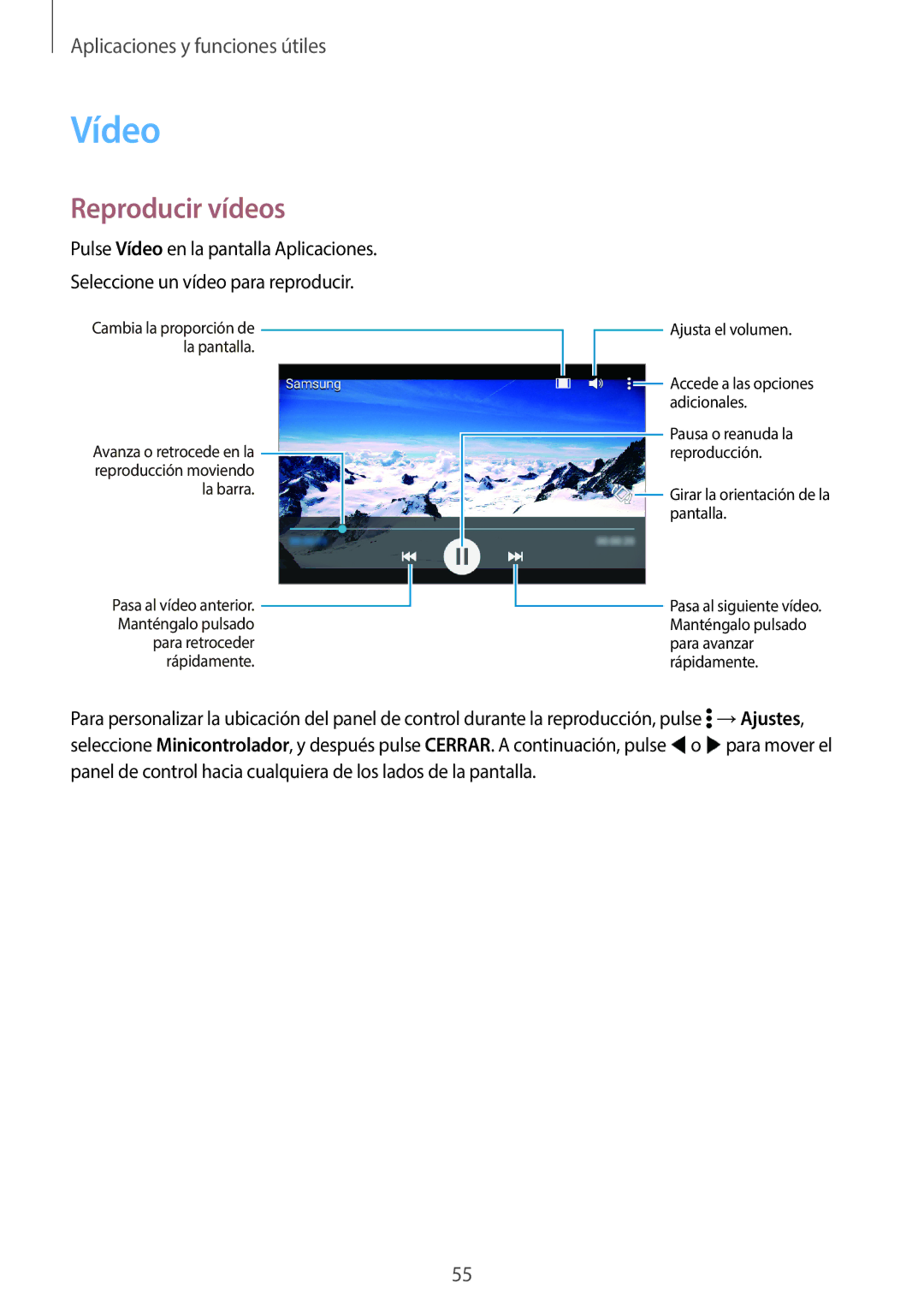 Samsung SM-G361FZSAPHE, SM-G361FZWAPHE manual Vídeo, Reproducir vídeos 