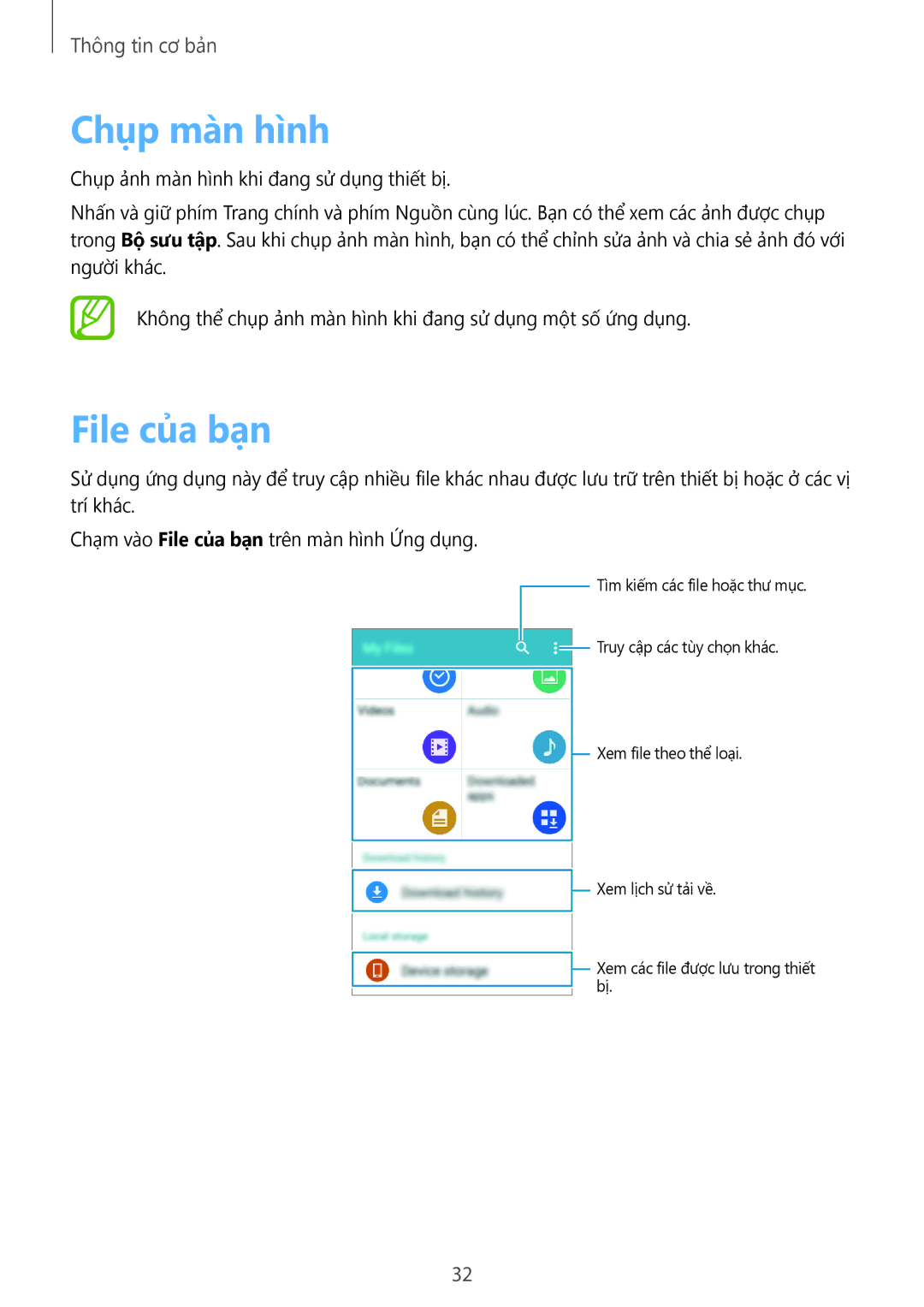Samsung SM-G361HZSDXXV manual Chụp màn hình, File của bạn 