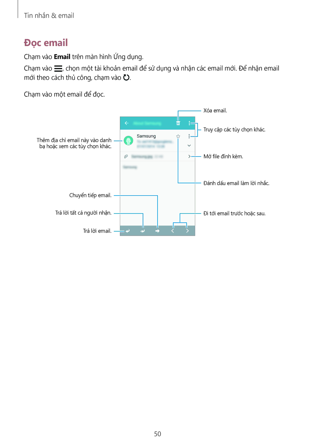 Samsung SM-G361HZSDXXV manual Đọc email 