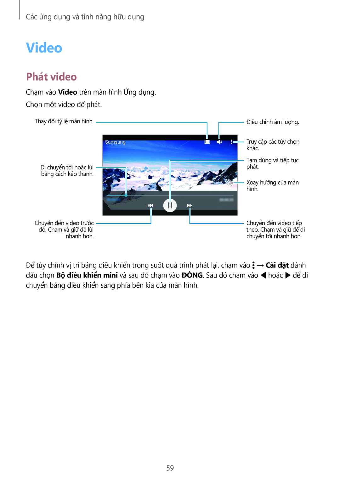 Samsung SM-G361HZSDXXV manual Video, Phát video 