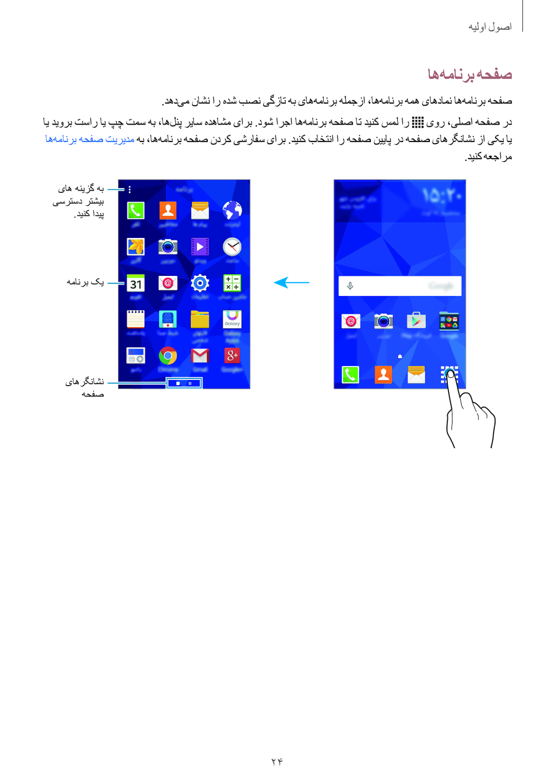 Samsung SM-G361HZWDKSA manual اه‌همانرب هحفص, دینک هعجارم 