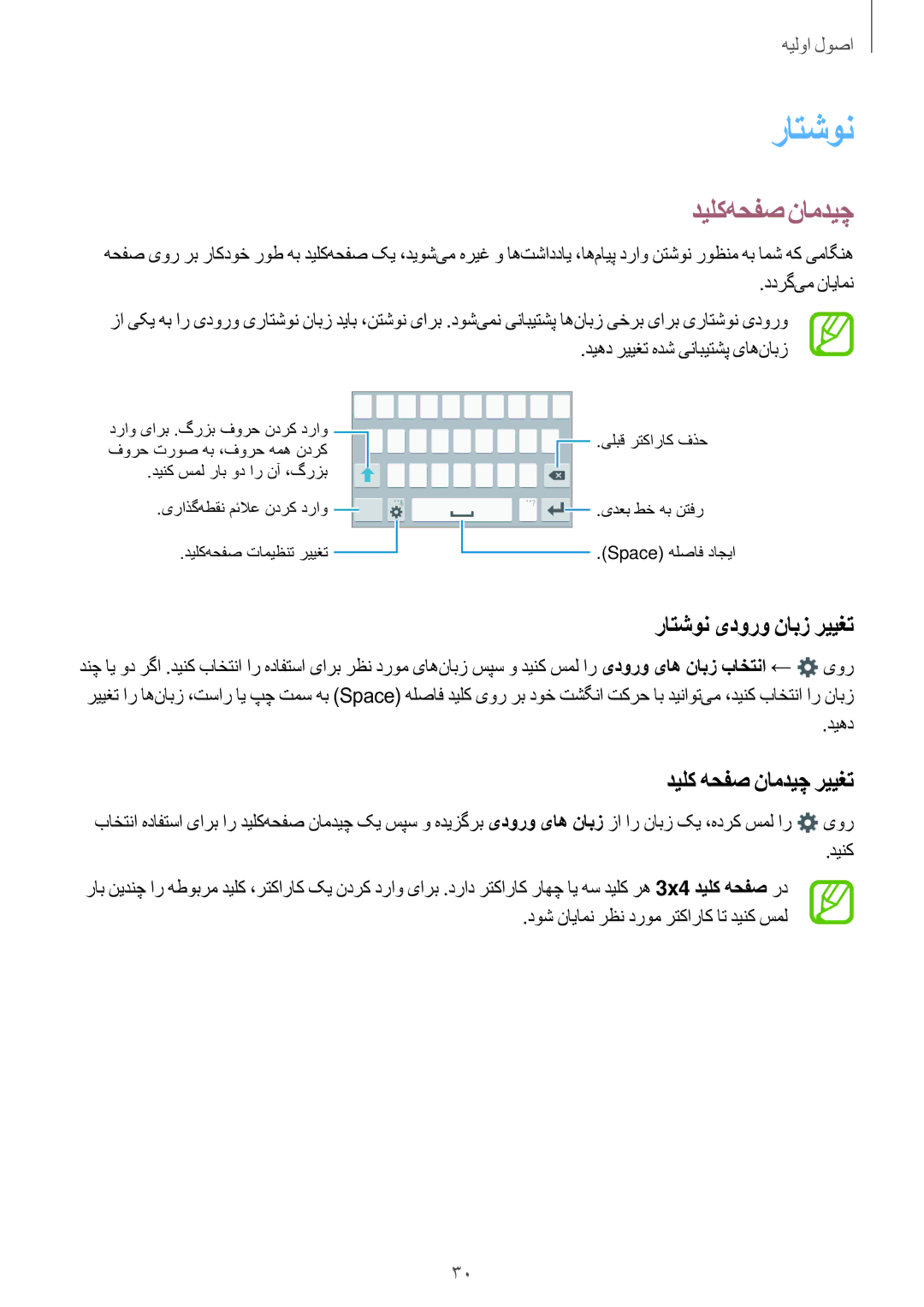 Samsung SM-G361HZWDKSA manual دیلک‌هحفص نامدیچ, راتشون یدورو نابز رییغت, دیلک هحفص نامدیچ رییغت 