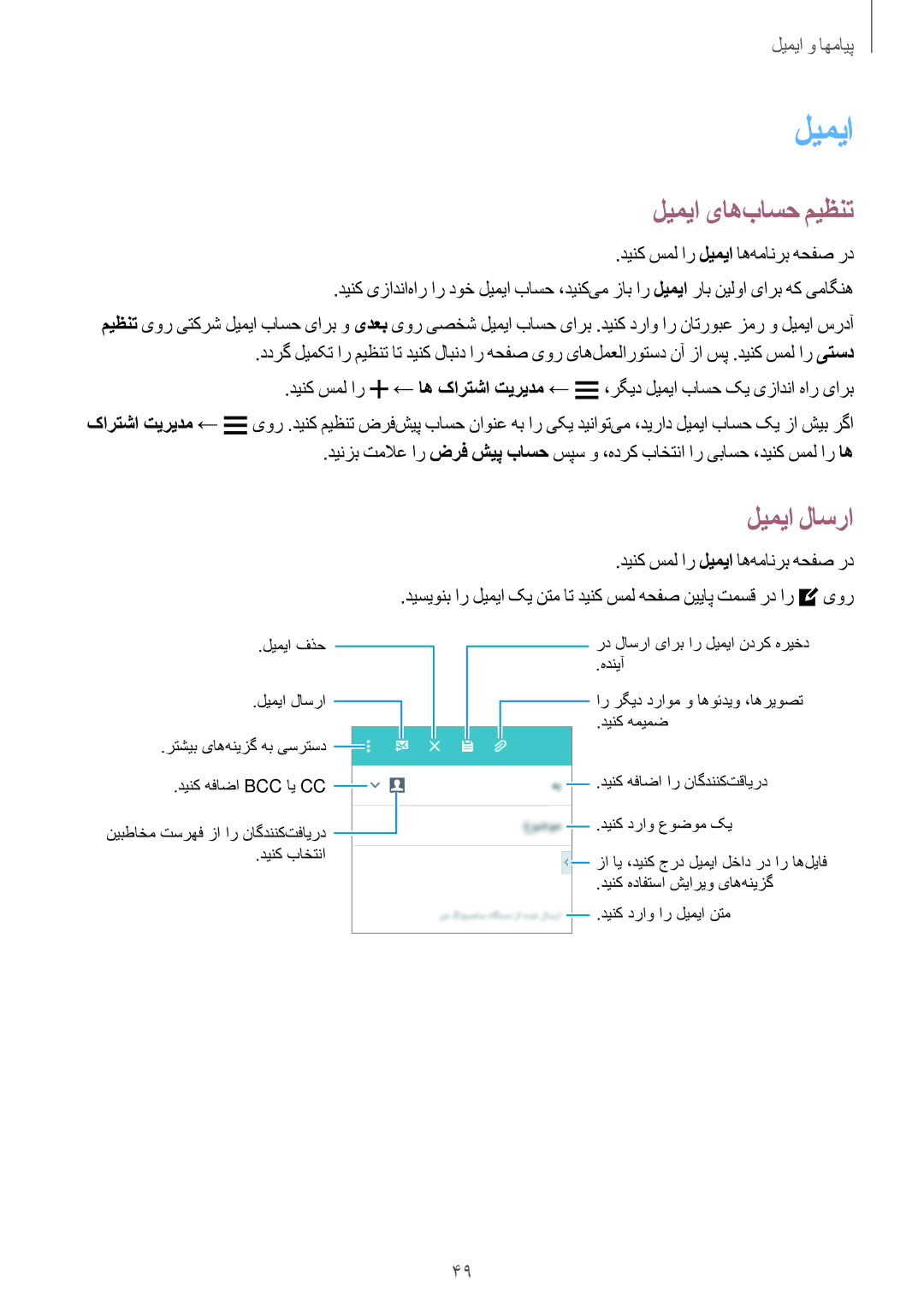 Samsung SM-G361HZWDKSA manual لیمیا یاه‌باسح میظنت, لیمیا لاسرا 