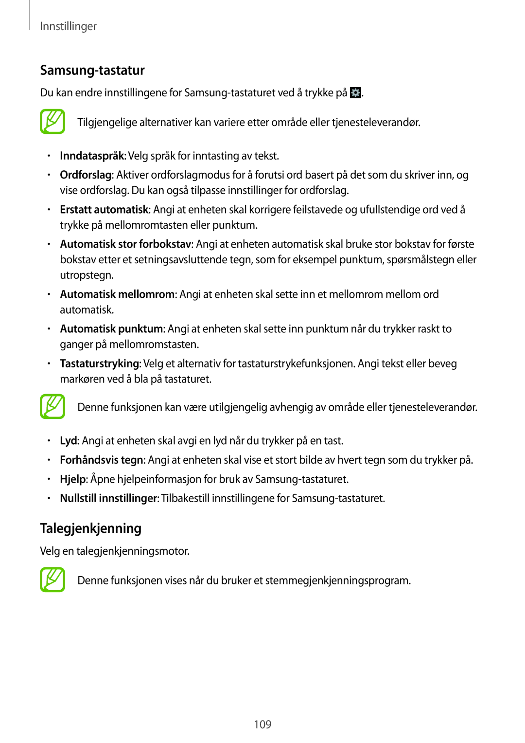 Samsung SM-G3815ZBANEE, SM-G3815RWANEE, SM-G3815HKANEE manual Samsung-tastatur, Talegjenkjenning 