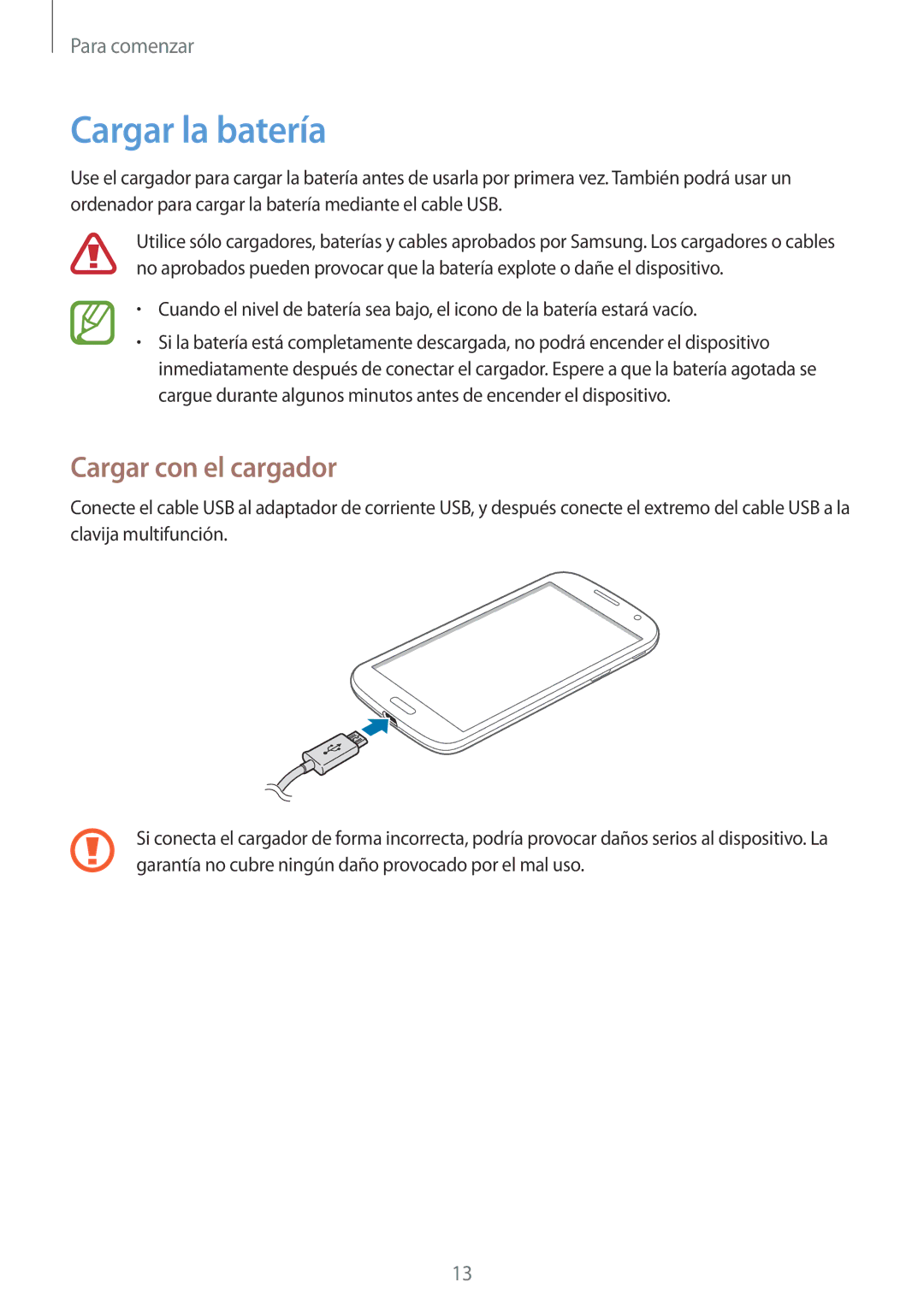 Samsung SM-G3815RWAPHE, SM-G3815RWAOMN, SM-G3815ZBAPHE, SM-G3815RWAATL manual Cargar la batería, Cargar con el cargador 