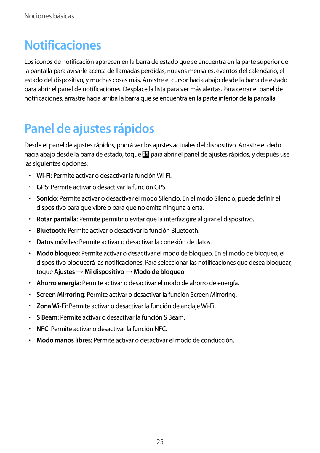 Samsung SM-G3815RWAOMN, SM-G3815ZBAPHE, SM-G3815RWAATL, SM-G3815RWAPHE manual Notificaciones, Panel de ajustes rápidos 