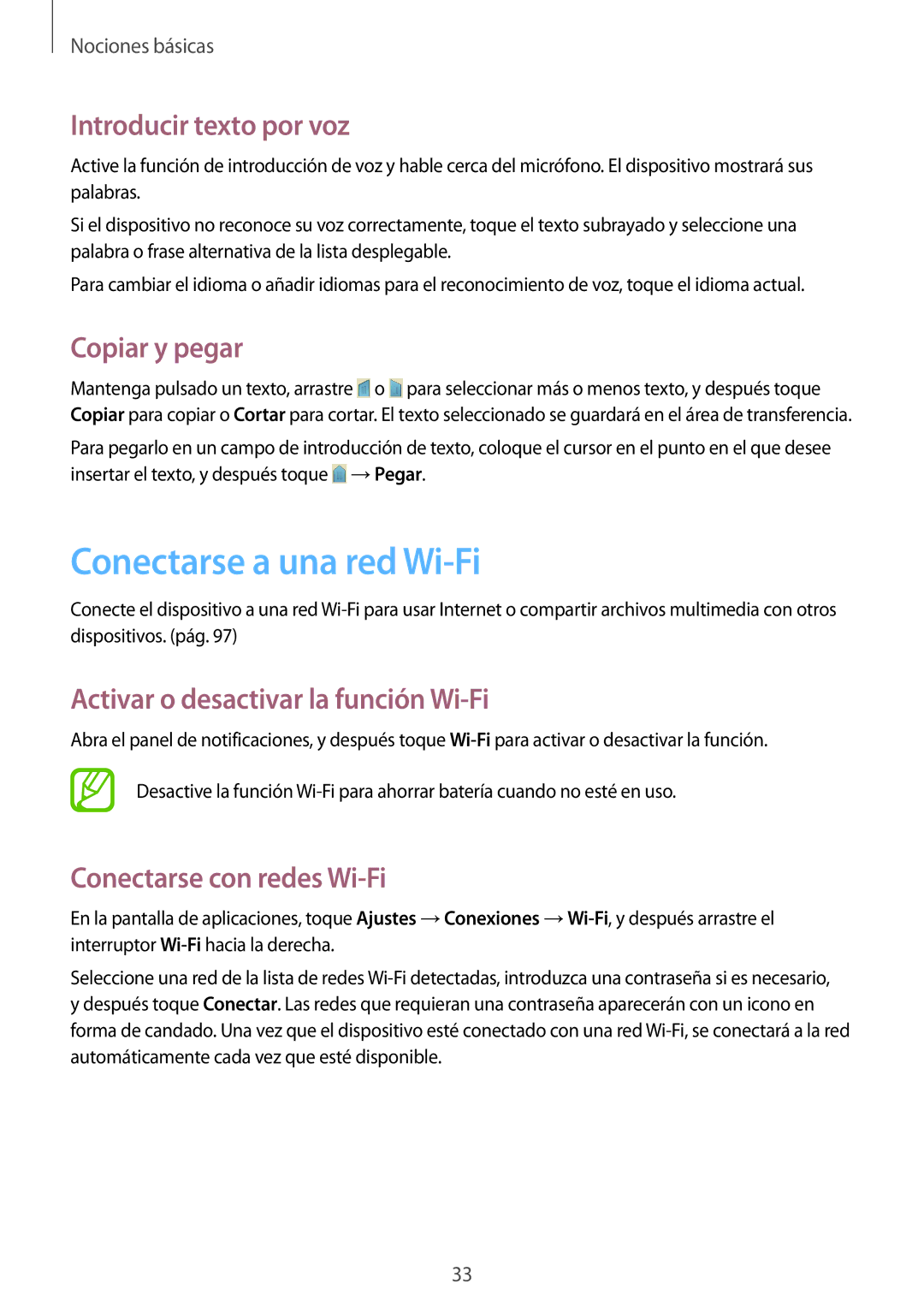 Samsung SM-G3815RWAPHE Conectarse a una red Wi-Fi, Introducir texto por voz, Copiar y pegar, Conectarse con redes Wi-Fi 