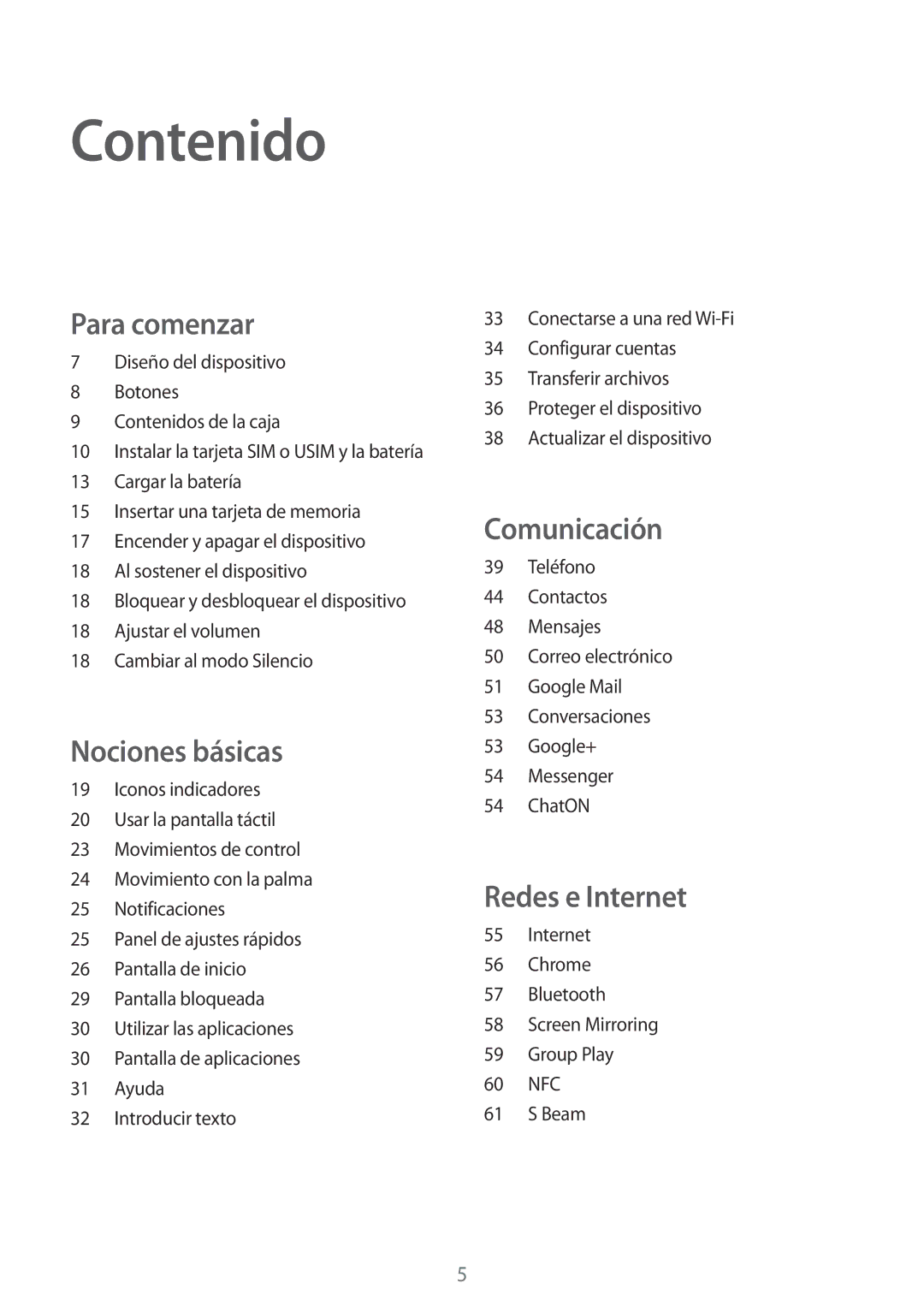 Samsung SM-G3815RWAOMN, SM-G3815ZBAPHE, SM-G3815RWAATL, SM-G3815RWAPHE, SM-G3815ZBAATL manual Contenido, Para comenzar 