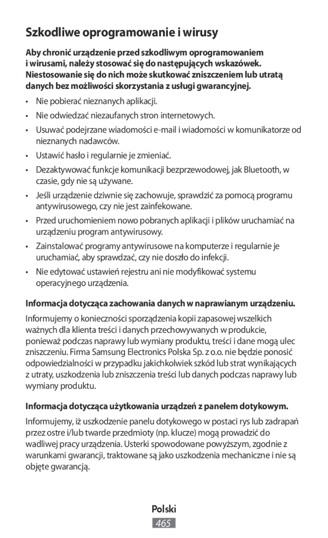 Samsung GT-S7275HKNPLS, SM-G3815RWAVGR, SM-G3815RWASEB, SM-G3500ZIADBT, SM-N9005ZKEXEO manual Szkodliwe oprogramowanie i wirusy 