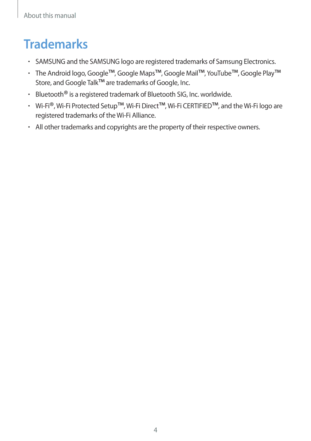 Samsung SM-G3815ZBATCL, SM-G3815RWAVGR, SM-G3815RWASEB, SM-G3815ZBASEB, SM-G3815RWAVD2, SM-G3815ZBAVD2 manual Trademarks 