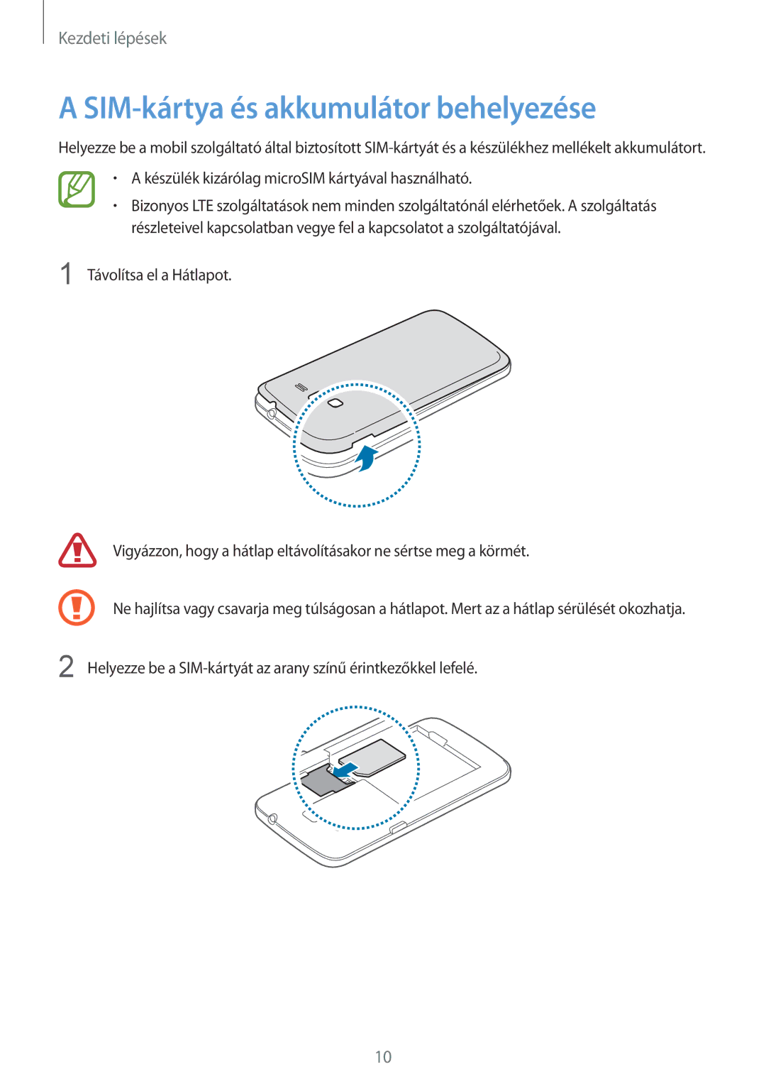 Samsung SM-G3815RWAAUT, SM-G3815RWAVGR, SM-G3815ZBAVGR, SM-G3815ZBACNX, SM-G3815ZBAVDC SIM-kártya és akkumulátor behelyezése 