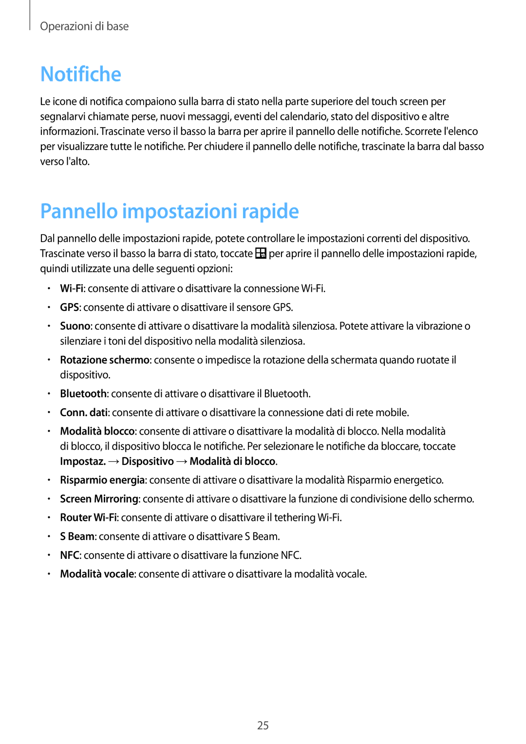 Samsung SM-G3815RWAOMN, SM-G3815ZBAOMN, SM-G3815ZBACNX manual Notifiche, Pannello impostazioni rapide 