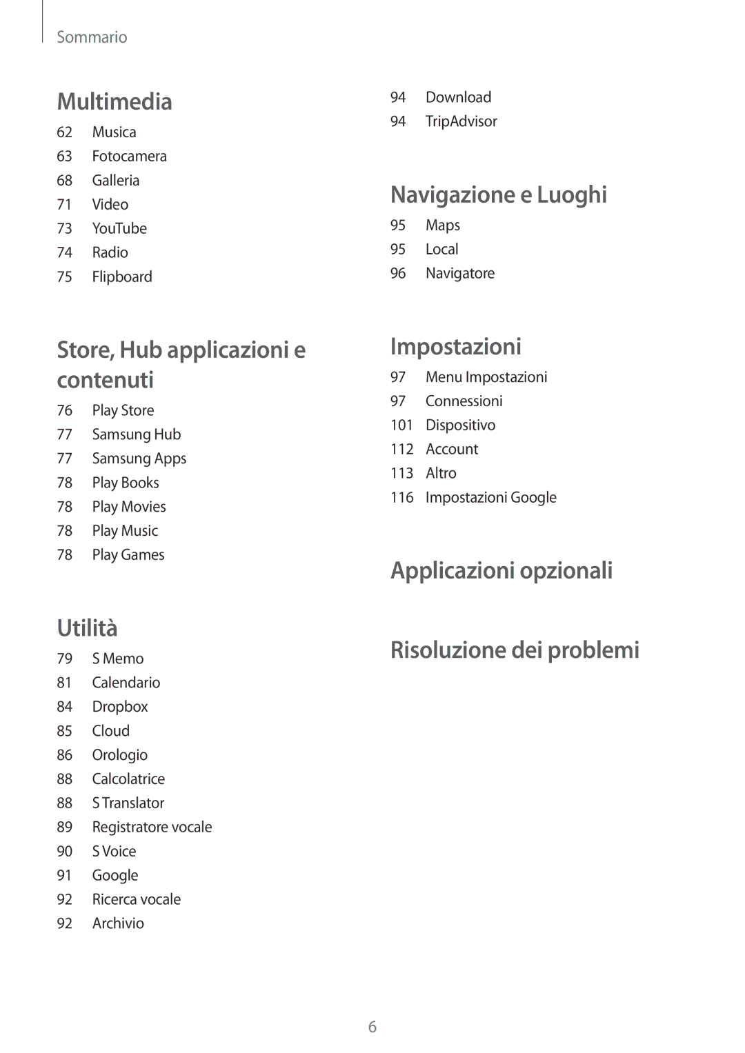 Samsung SM-G3815ZBAOMN, SM-G3815RWAOMN, SM-G3815ZBACNX manual Navigazione e Luoghi 