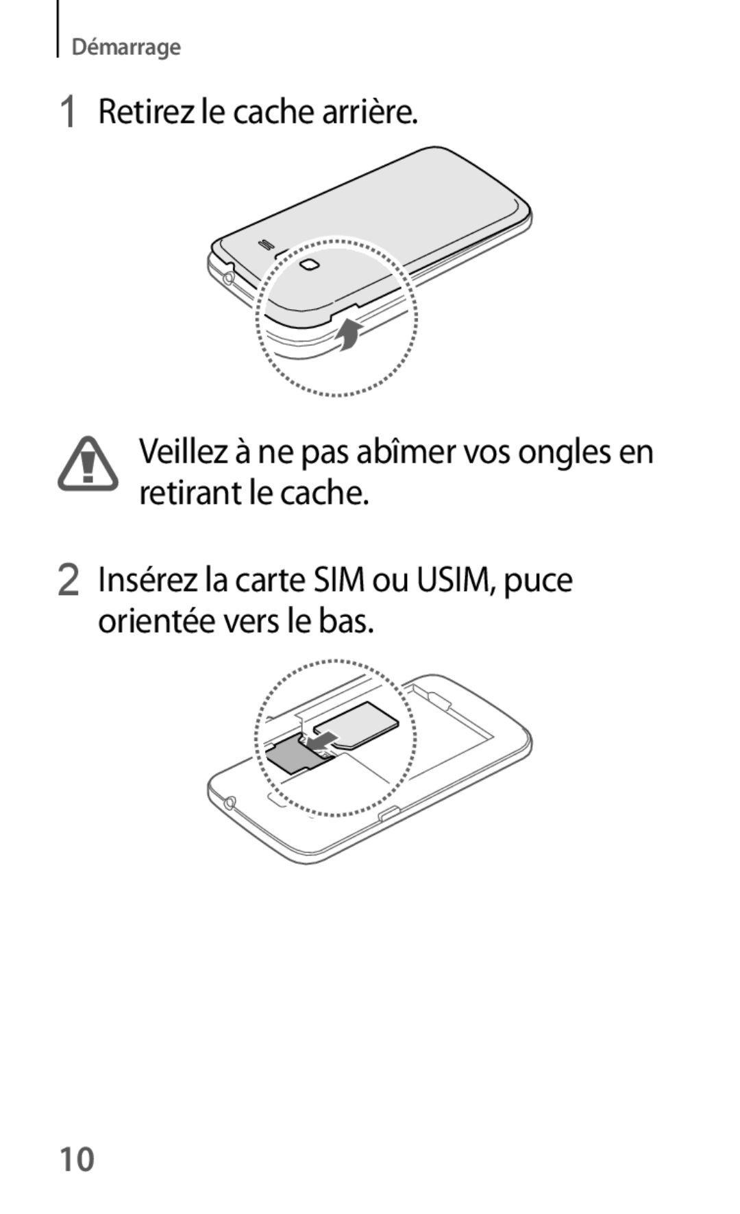 Samsung SM-G3815ZBASFR, SM-G3815RWASFR manual Démarrage 