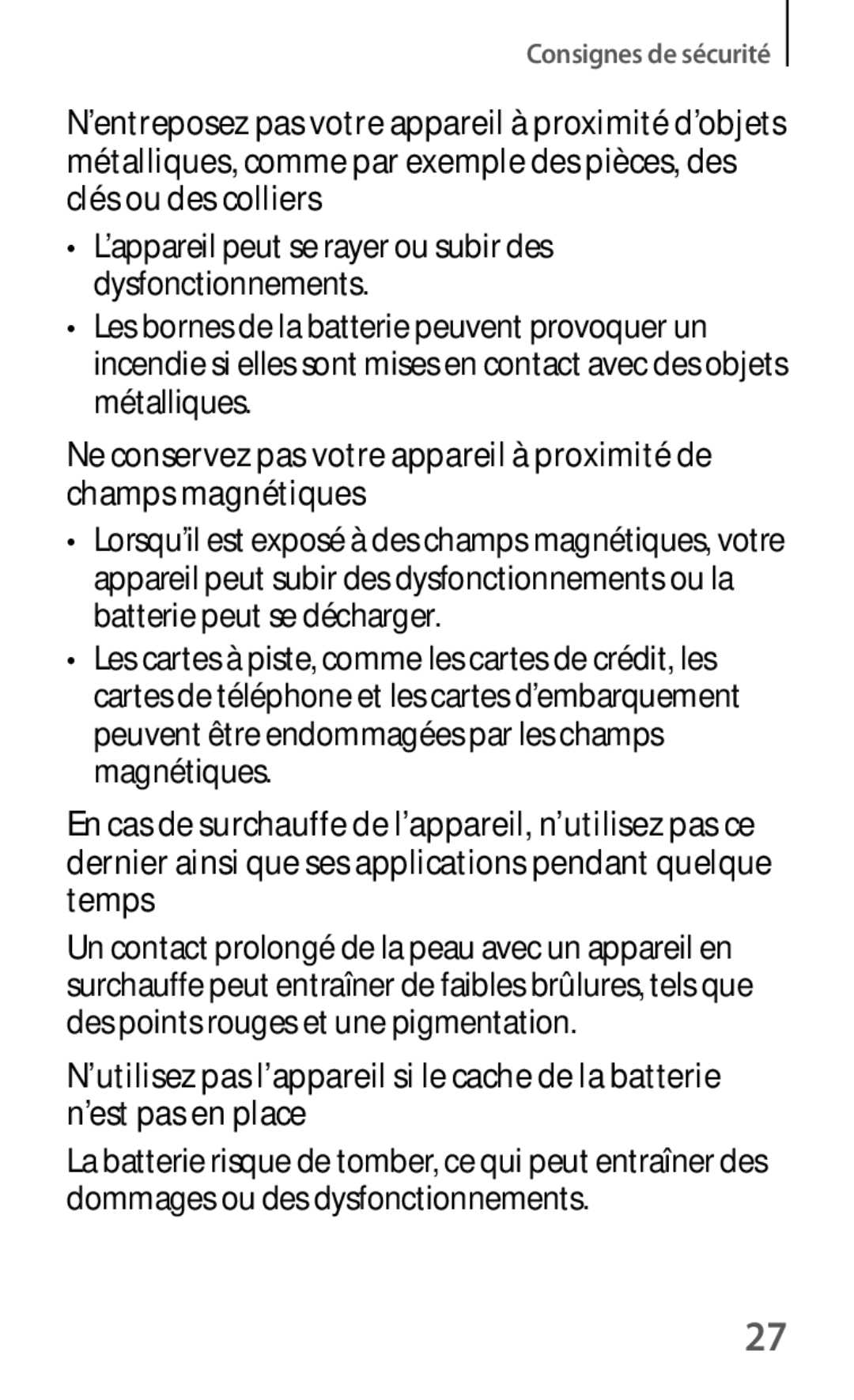 Samsung SM-G3815RWASFR, SM-G3815ZBASFR manual ’appareil peut se rayer ou subir des dysfonctionnements 