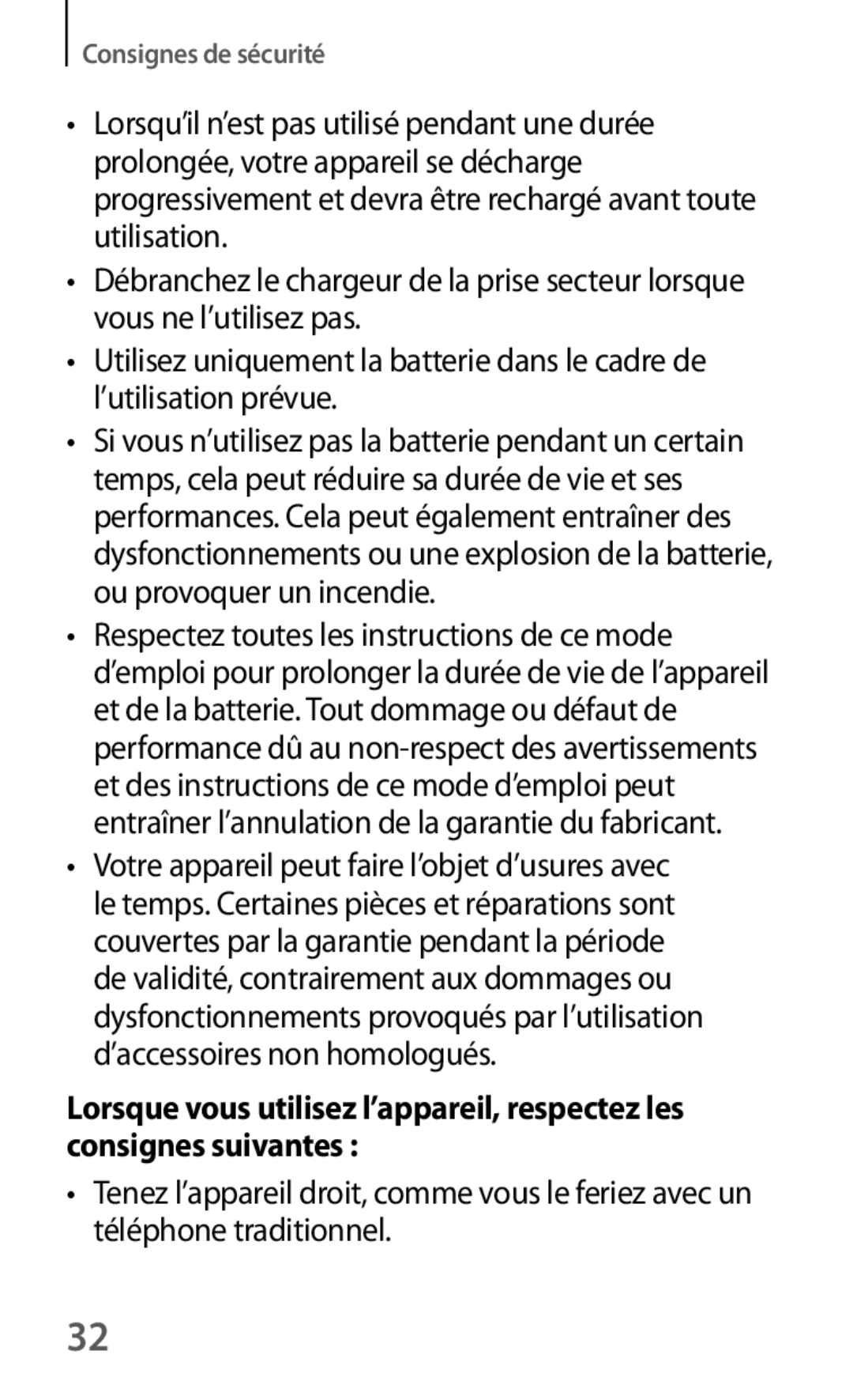 Samsung SM-G3815ZBASFR, SM-G3815RWASFR manual Consignes de sécurité 