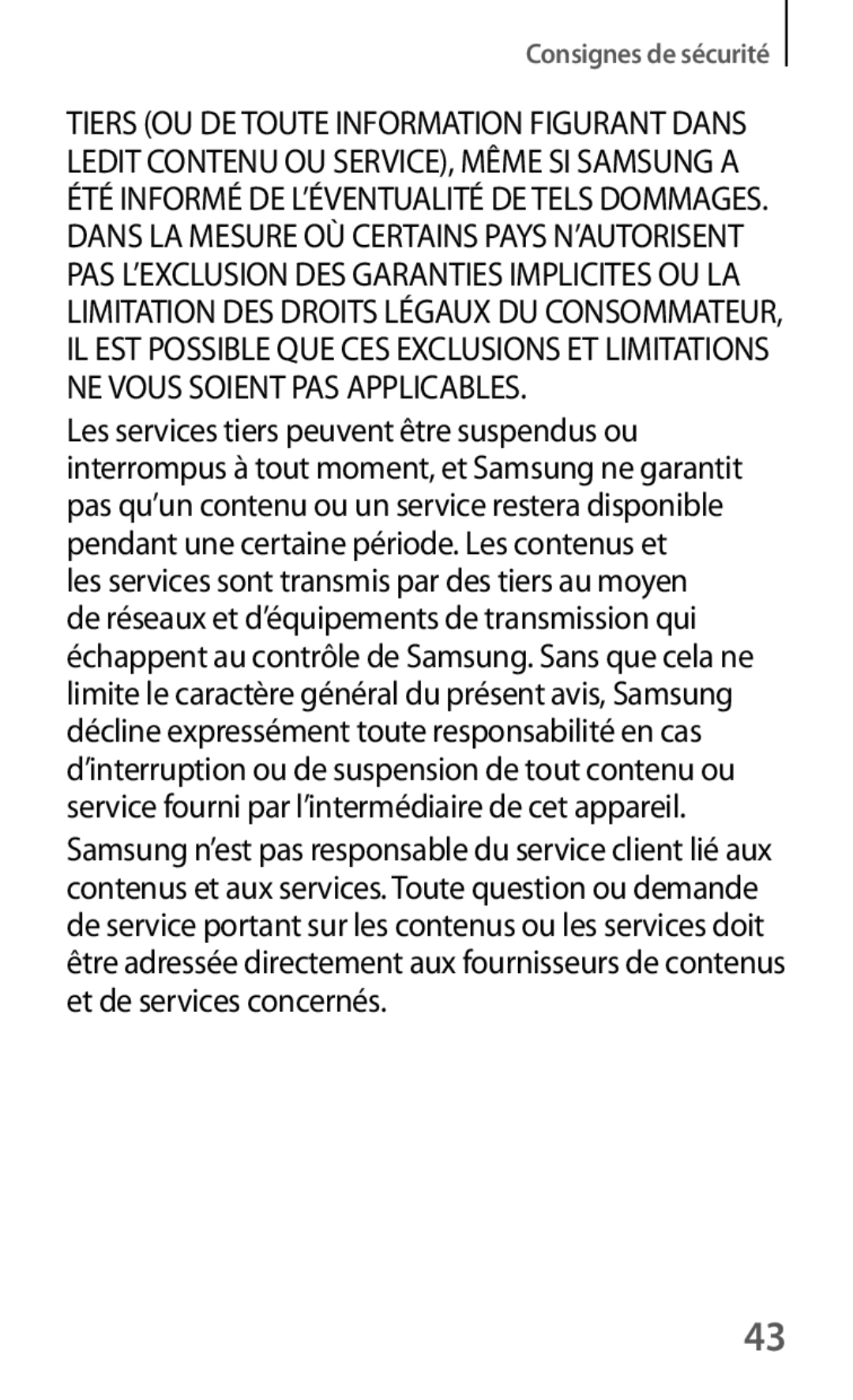 Samsung SM-G3815RWASFR, SM-G3815ZBASFR manual Consignes de sécurité 