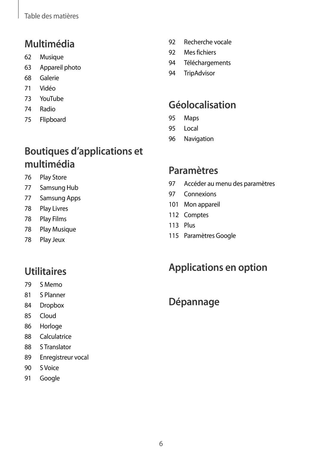 Samsung SM-G3815ZBASFR, SM-G3815RWASFR manual Géolocalisation 