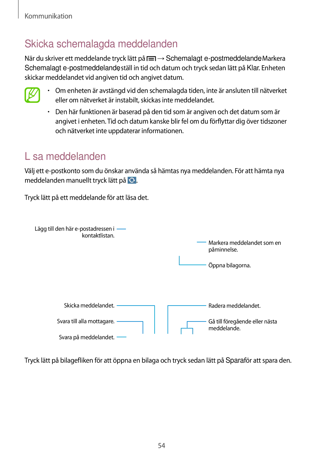 Samsung SM-G386FZKANEE, SM-G386FZWANEE manual Läsa meddelanden 