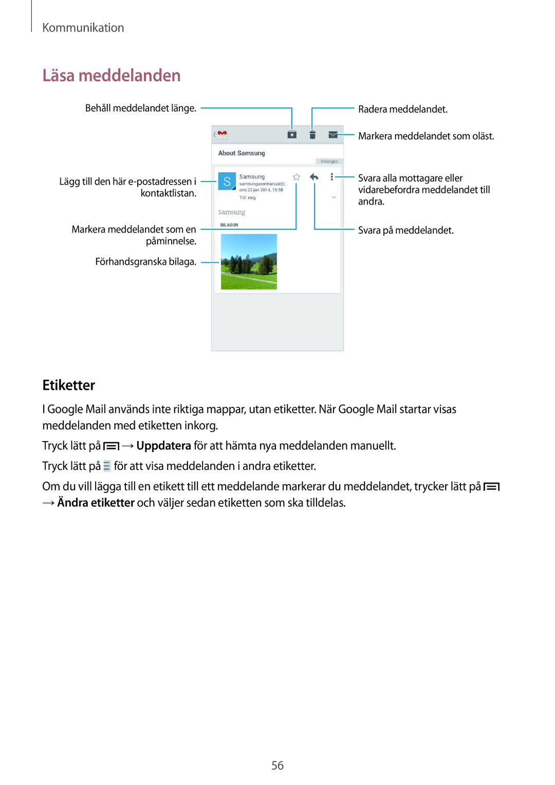 Samsung SM-G386FZKANEE, SM-G386FZWANEE manual Etiketter 