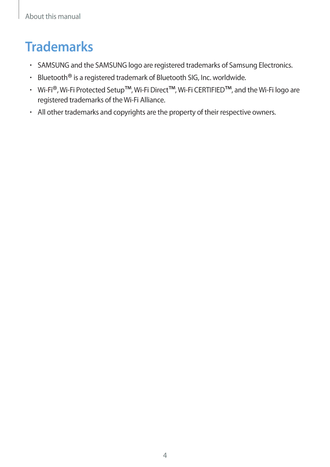 Samsung SM-G386FZWAPRT, SM-G386FZKAPRT, SM-G386FZWADBT, SM-G386FZWASEB, SM-G386FZKASEB, SM-G386FZKADBT manual Trademarks 