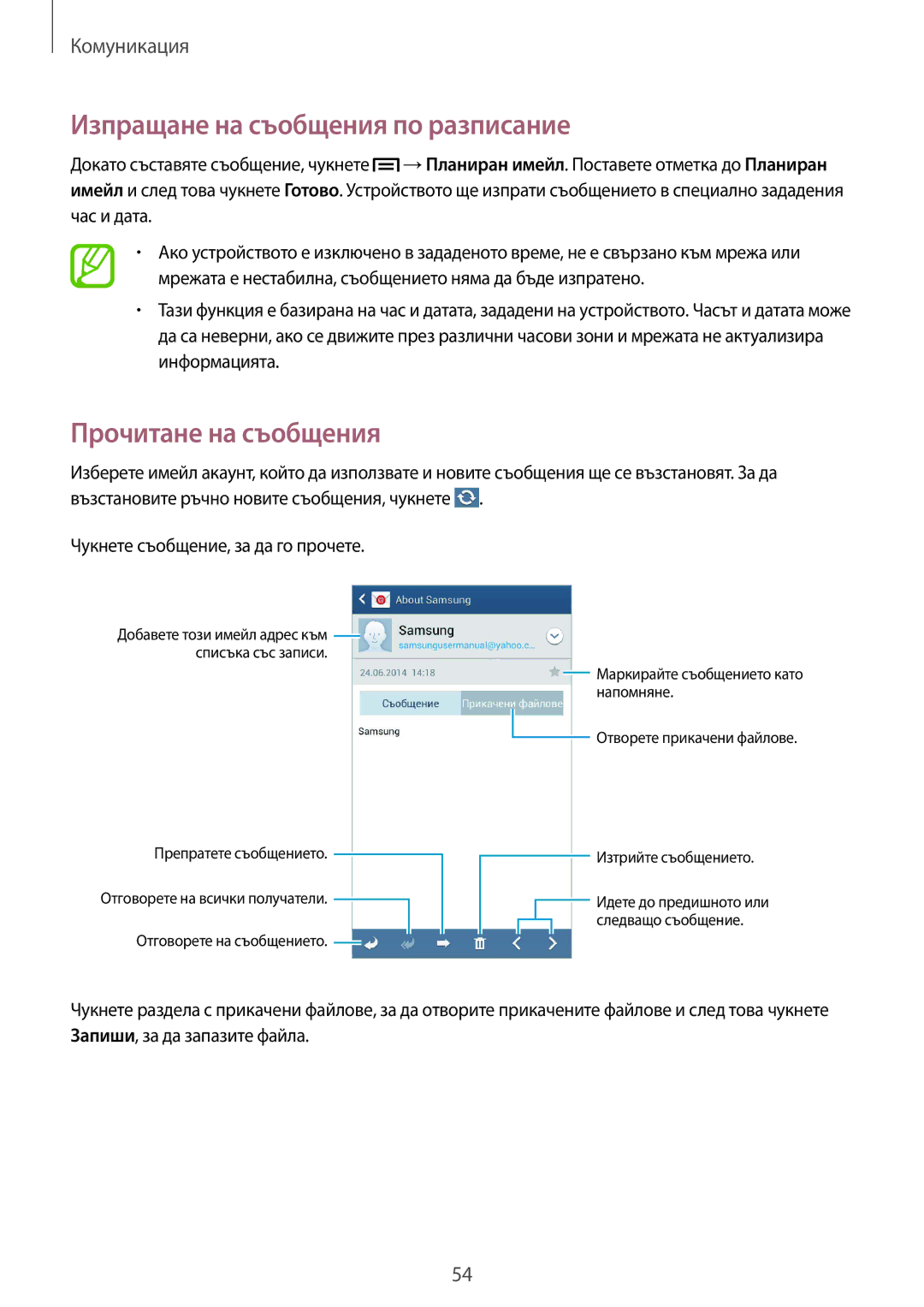 Samsung SM-G386FZWABGL, SM-G386FZKABGL manual Прочитане на съобщения 