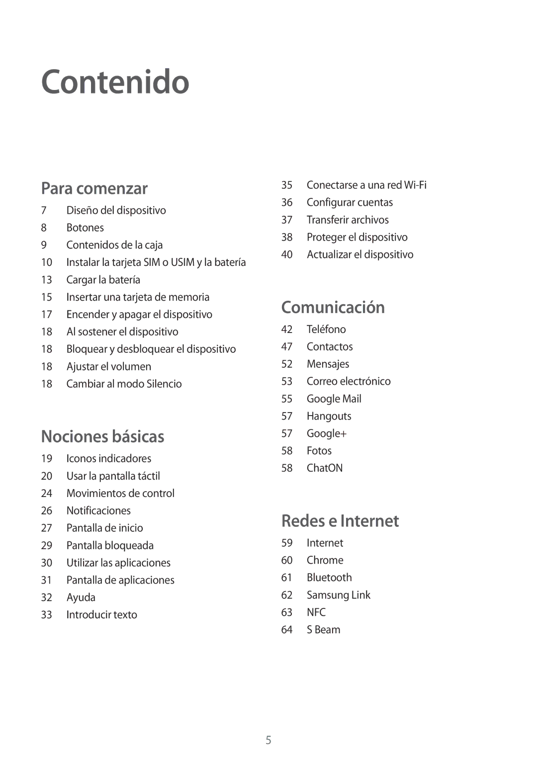 Samsung SM-G386FZKAAMO, SM-G386FZWAROM, SM-G386FZWAAMO manual Contenido, Para comenzar 